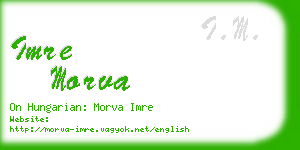 imre morva business card